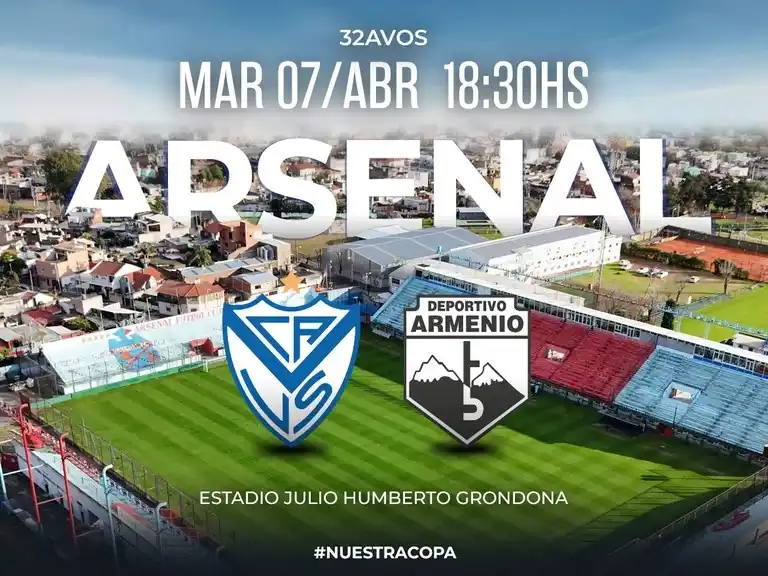 Vélez debuta en la Copa Argentina 2026 ante el Dep.Armenio. Foto : Copa Arg.