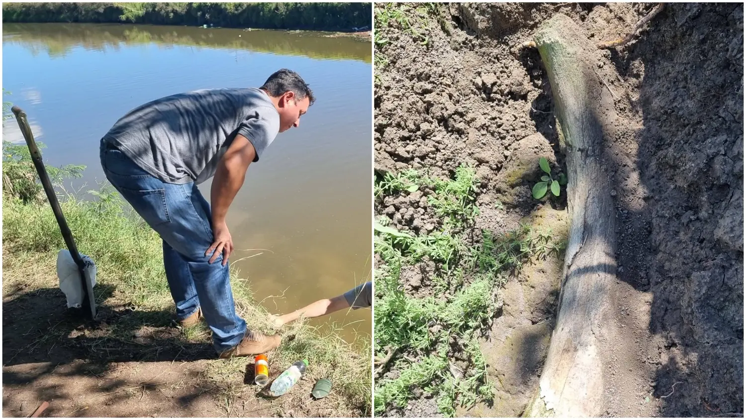 Increíble hallazgo en Rojas: pescaba en el río y terminó encontrando un fósil de más de 10 mil años