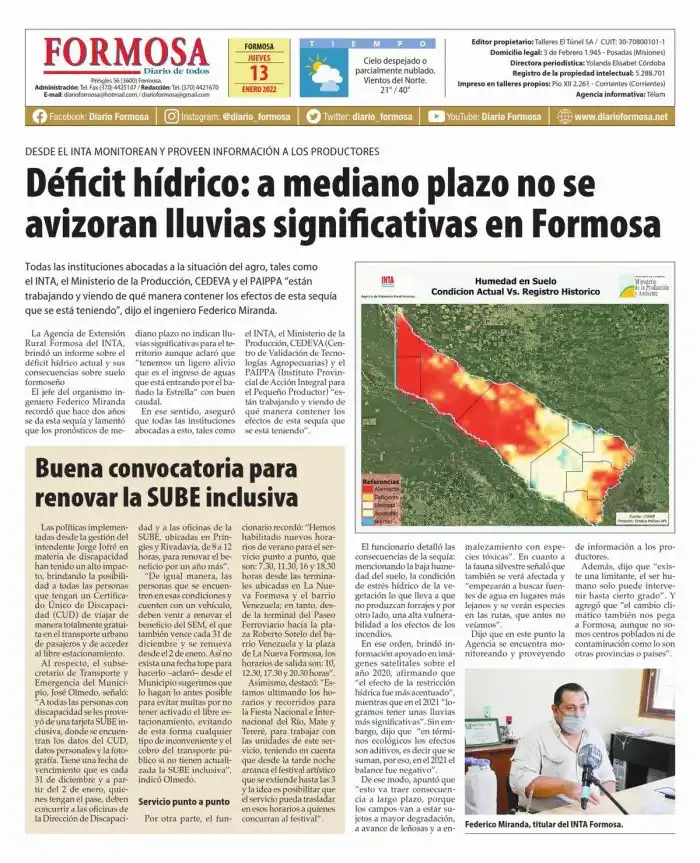 Tapa y Contratapa 13 de enero de 2022