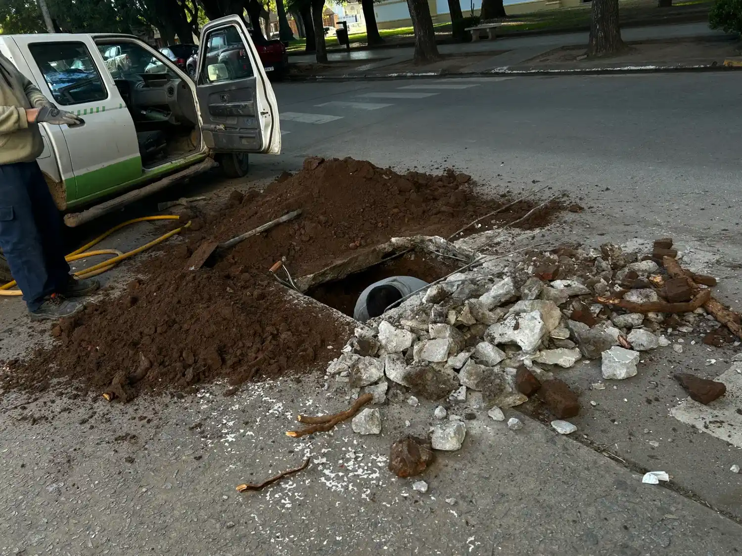 El tránsito en la zona está cortado.