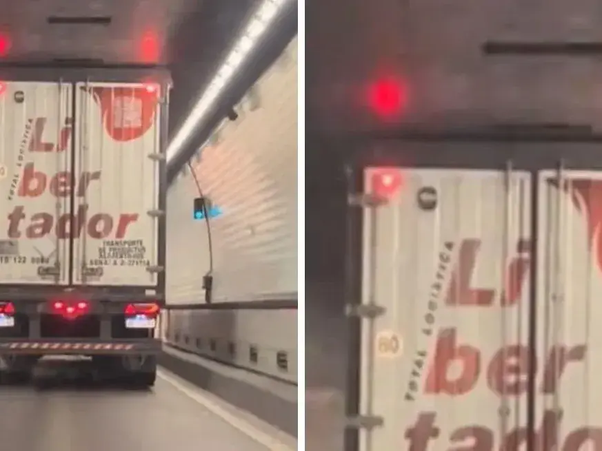 Un automovilista registró el momento exacto en que se produjeron los chispazos dentro del viaducto