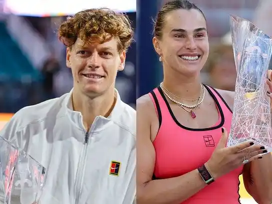 Jannik  Sinner y Aryna Sabalenka,  rey y reina del Master 1000 de Miami 2026. Foto:Miami Open