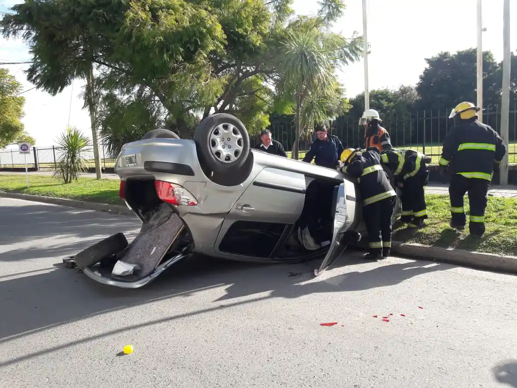 Vuelco en zona céntrica