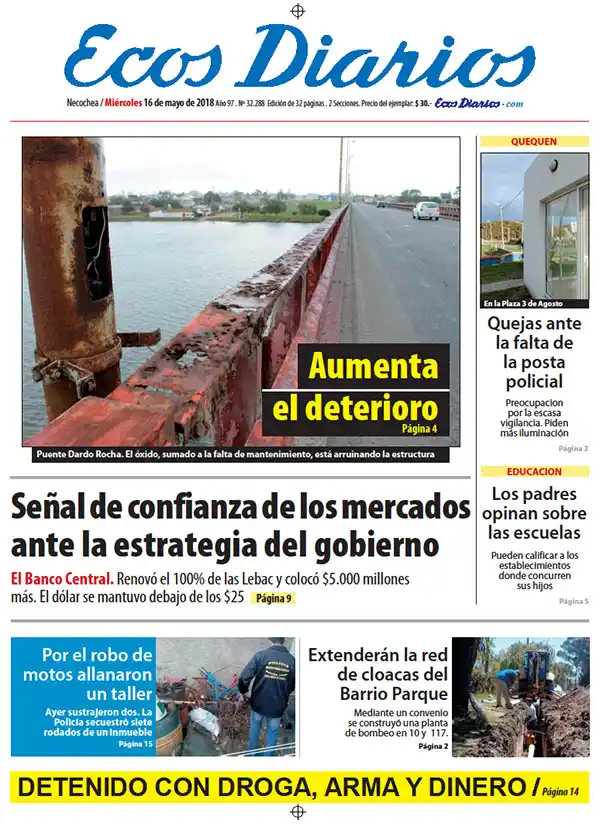 Tapa del 16 de mayo de 2018