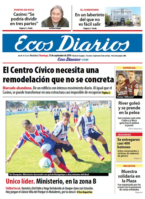 Tapa del 15 de septiembre de 2019
