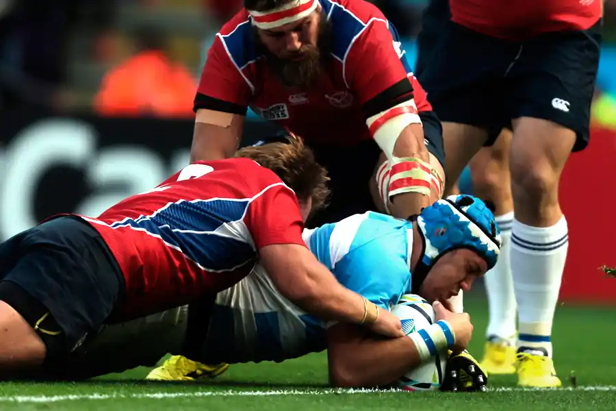 Clasificados a cuartos de final, Los Pumas aplastaron a Namibia