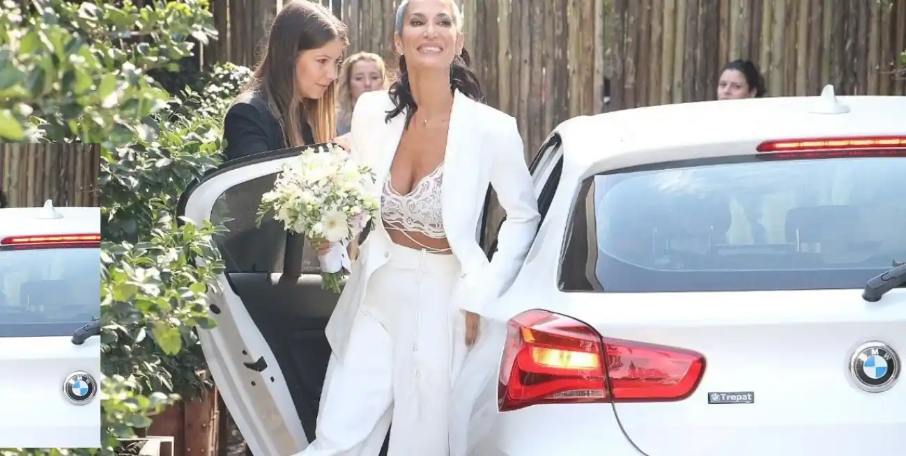Silvina Escudero se casó por civil con un look provocativo