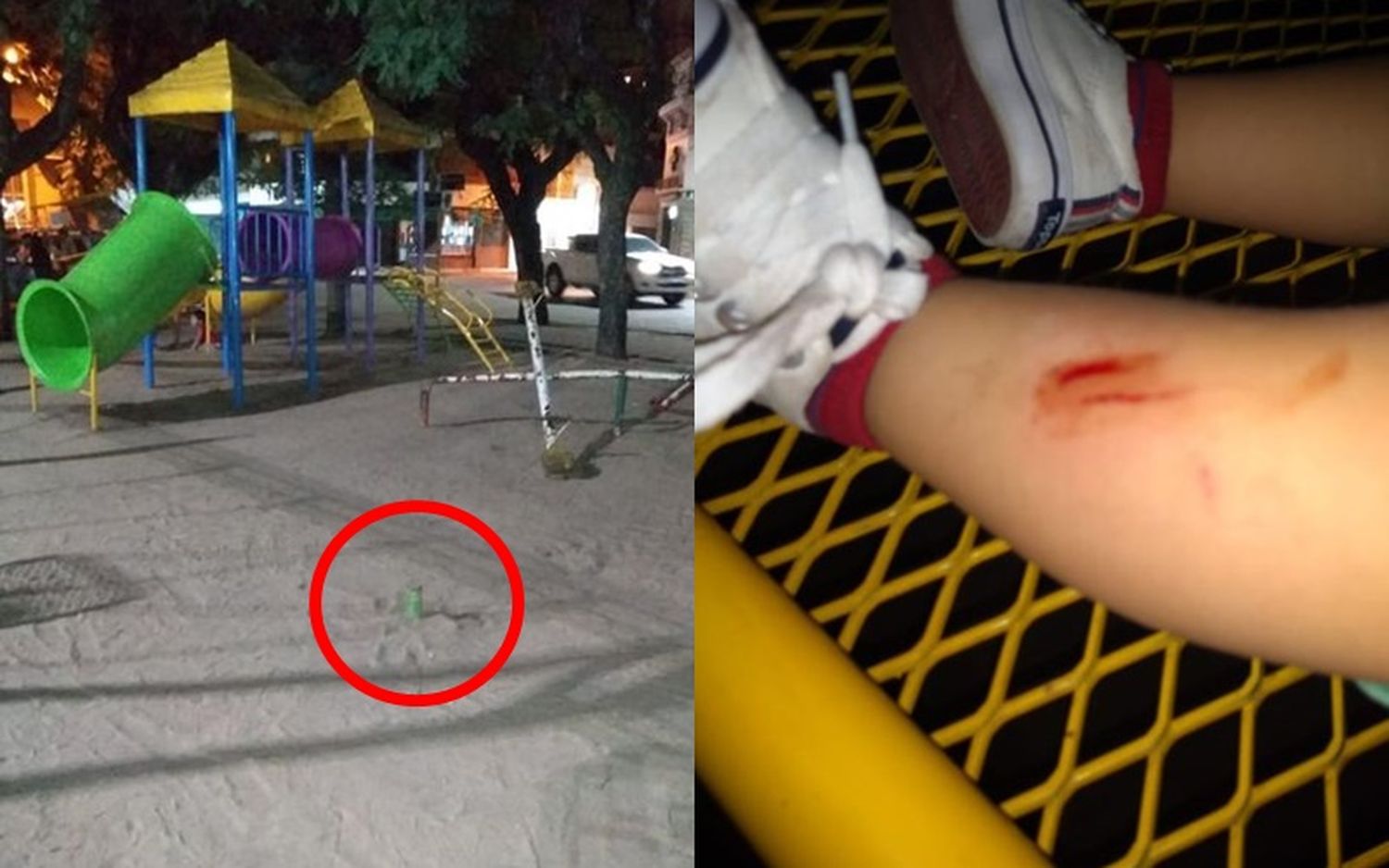 Reclamo por un “caño a medio cortar” en los juegos de plaza Belgrano