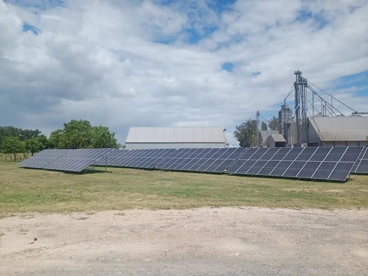 La planta solar instalada en un establecimiento productivo de Benito Juárez.