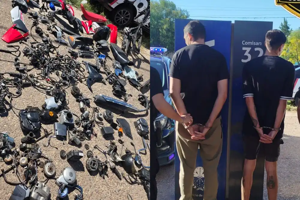 Desmontaron una red de venta de partes de motos robadas en barrio Juan Pablo II.