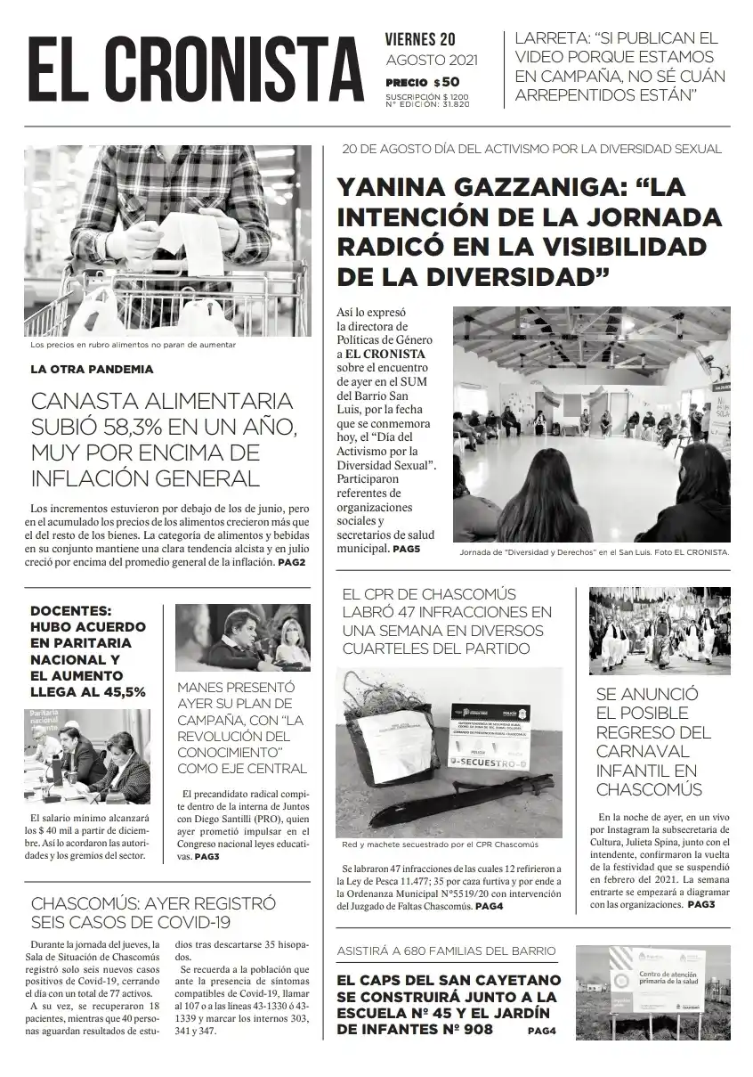 Tapa 20 de agosto 2021