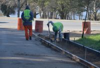 Cortaron el tránsito en la avenida Dorrego por obras de pavimentación