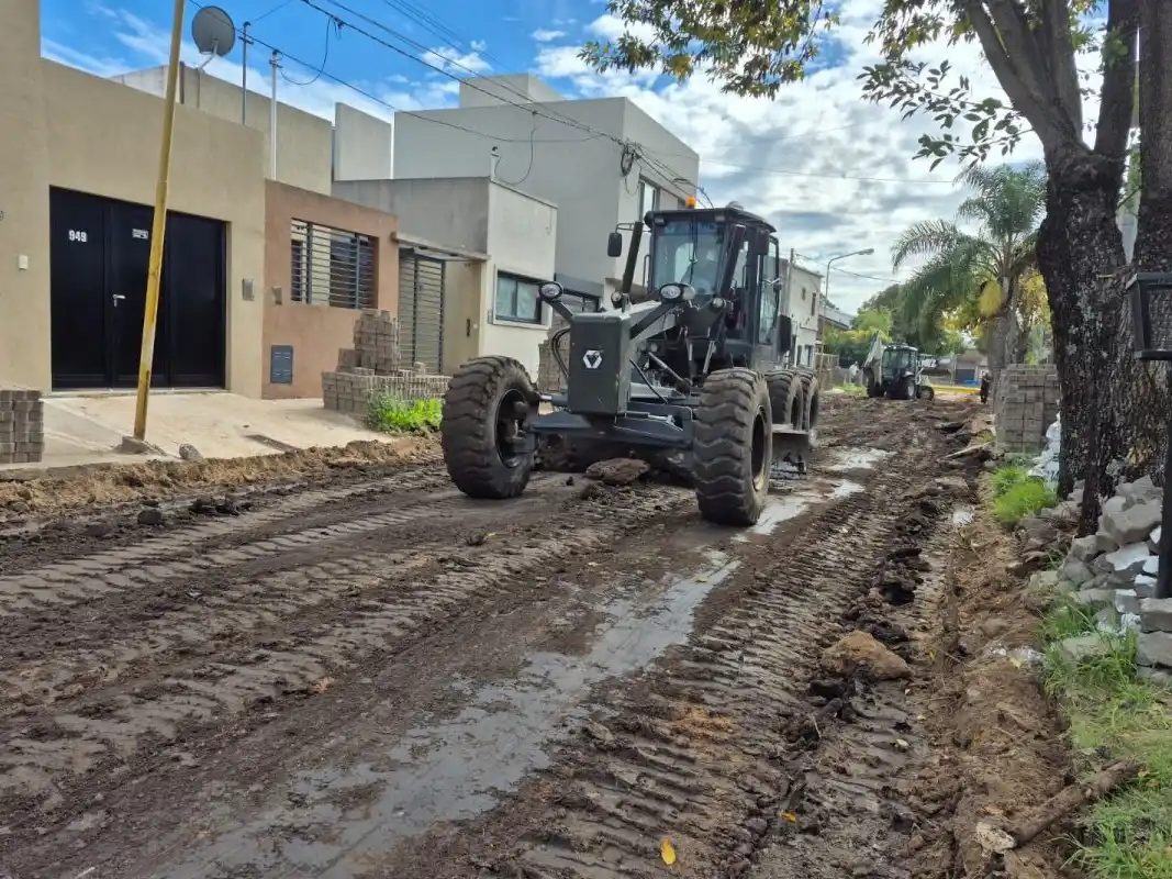 Comenzó la reconstrucción integral del adoquinado de la calle Las Casuarinas, en la zona norte de la ciudad
