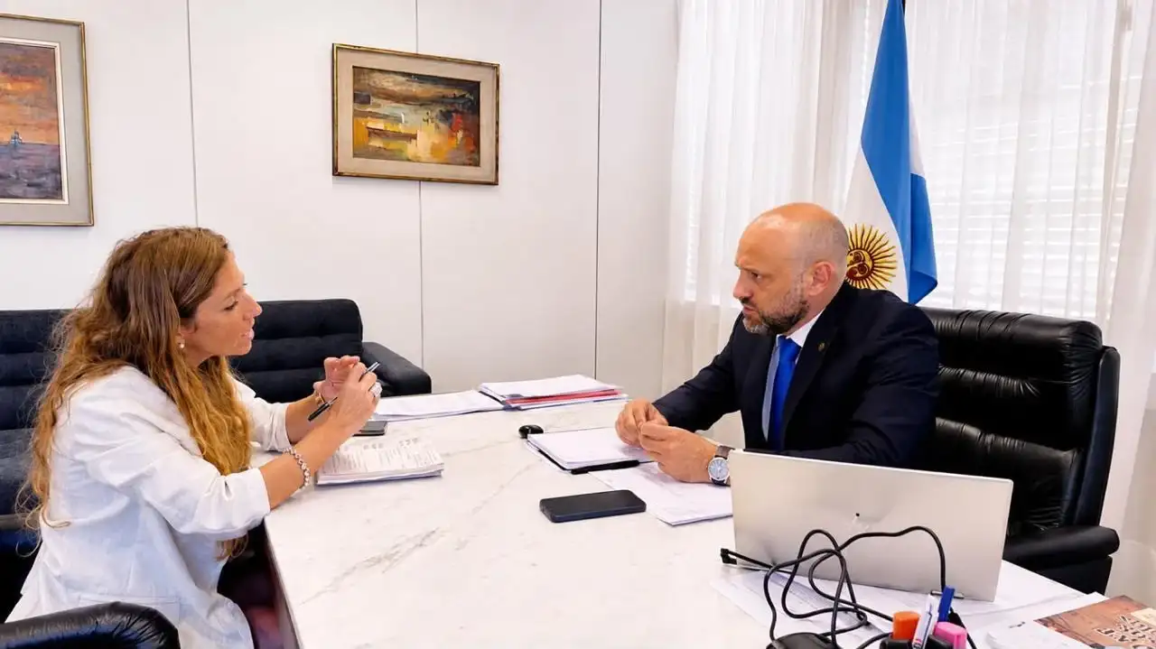 La diputada junto al ministro Gustavo Puccini.