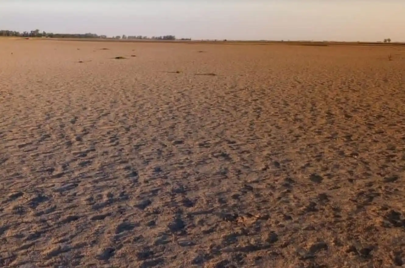 Por la sequía extrema se secó otra laguna en el sur santafesino