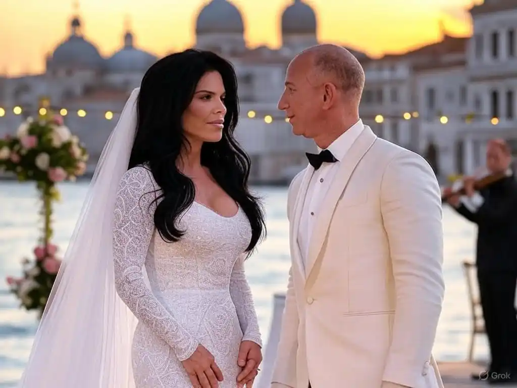 Jeff Bezos cerrará Venecia para su casamiento con Lauren Sánchez (imagen creada con IA)