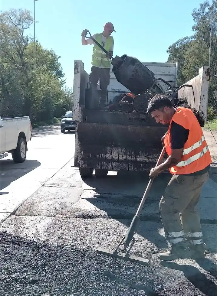 Personal de Vialidad en plena tarea.