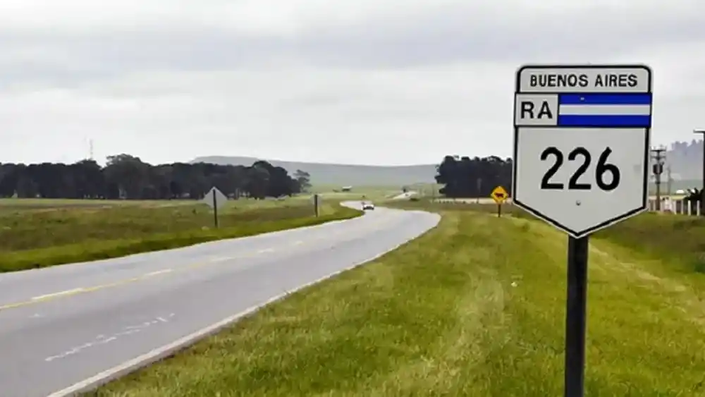 Un tramo de la ruta nacional 226.