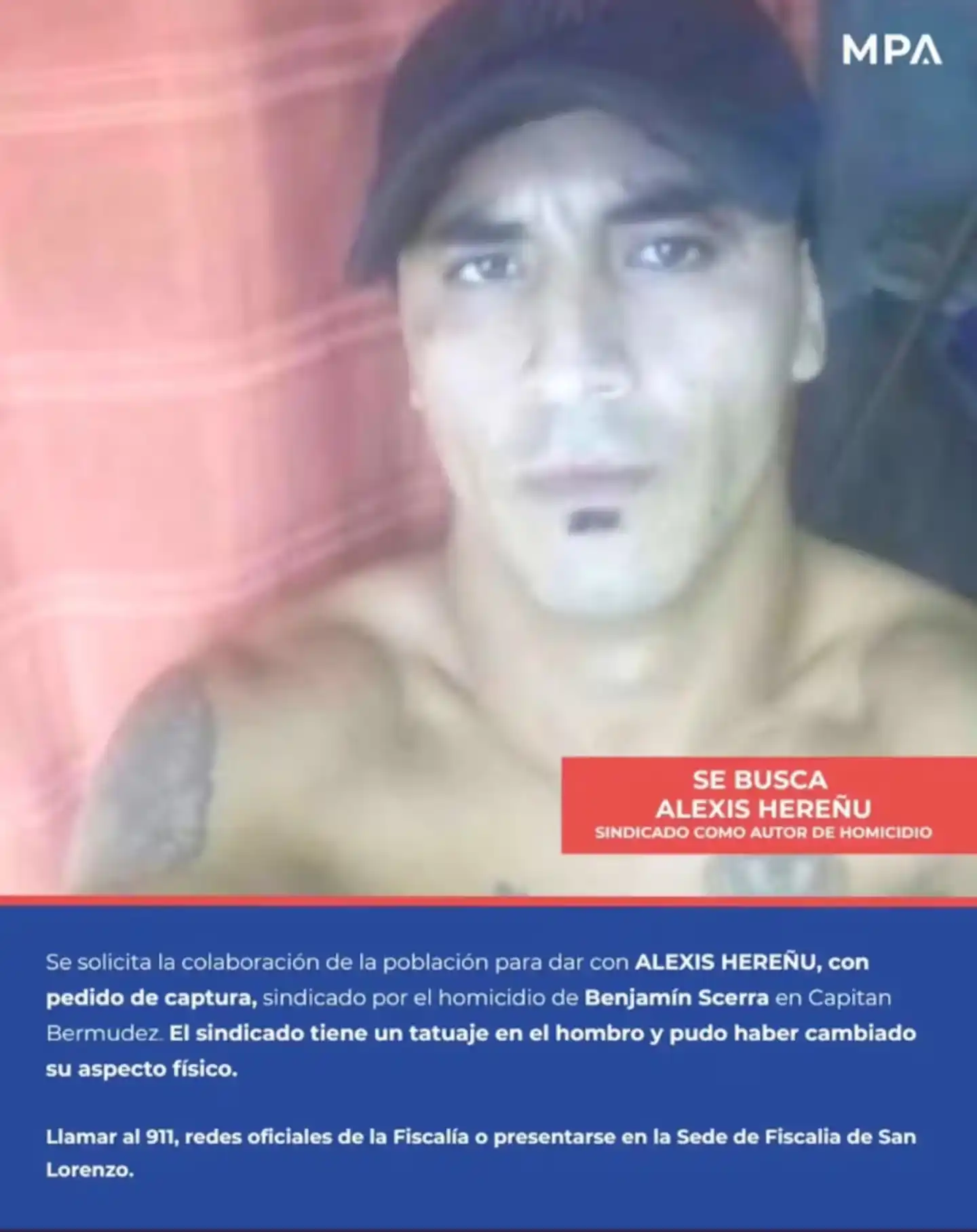 Difundieron la foto de “El Corto”, el prófugo acusado por el crimen de Benjamín Scerra en Capitán Bermúdez - 1