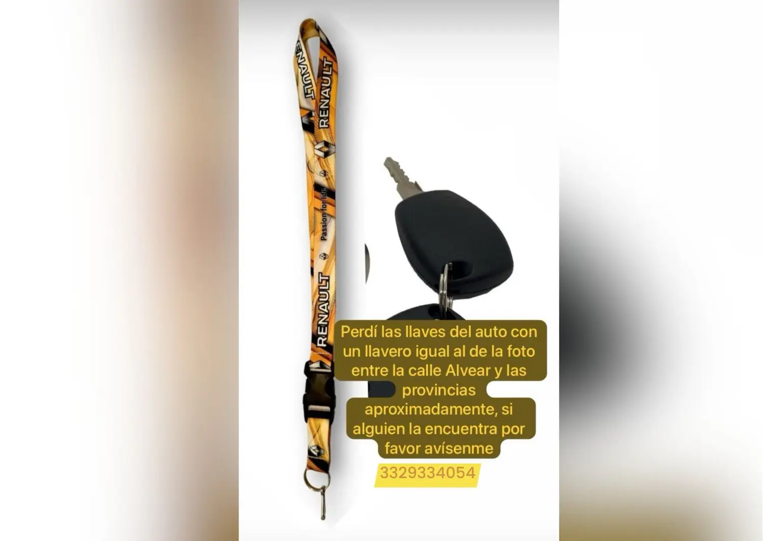 Extraviaron llave de auto