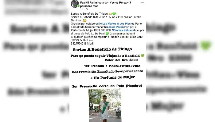 Colaboración para los viajes de Thiago a Banfield