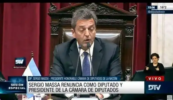 Sergio Massa renunció a la Cámara de Diputados: "Me llevo el mejor de los recuerdos"