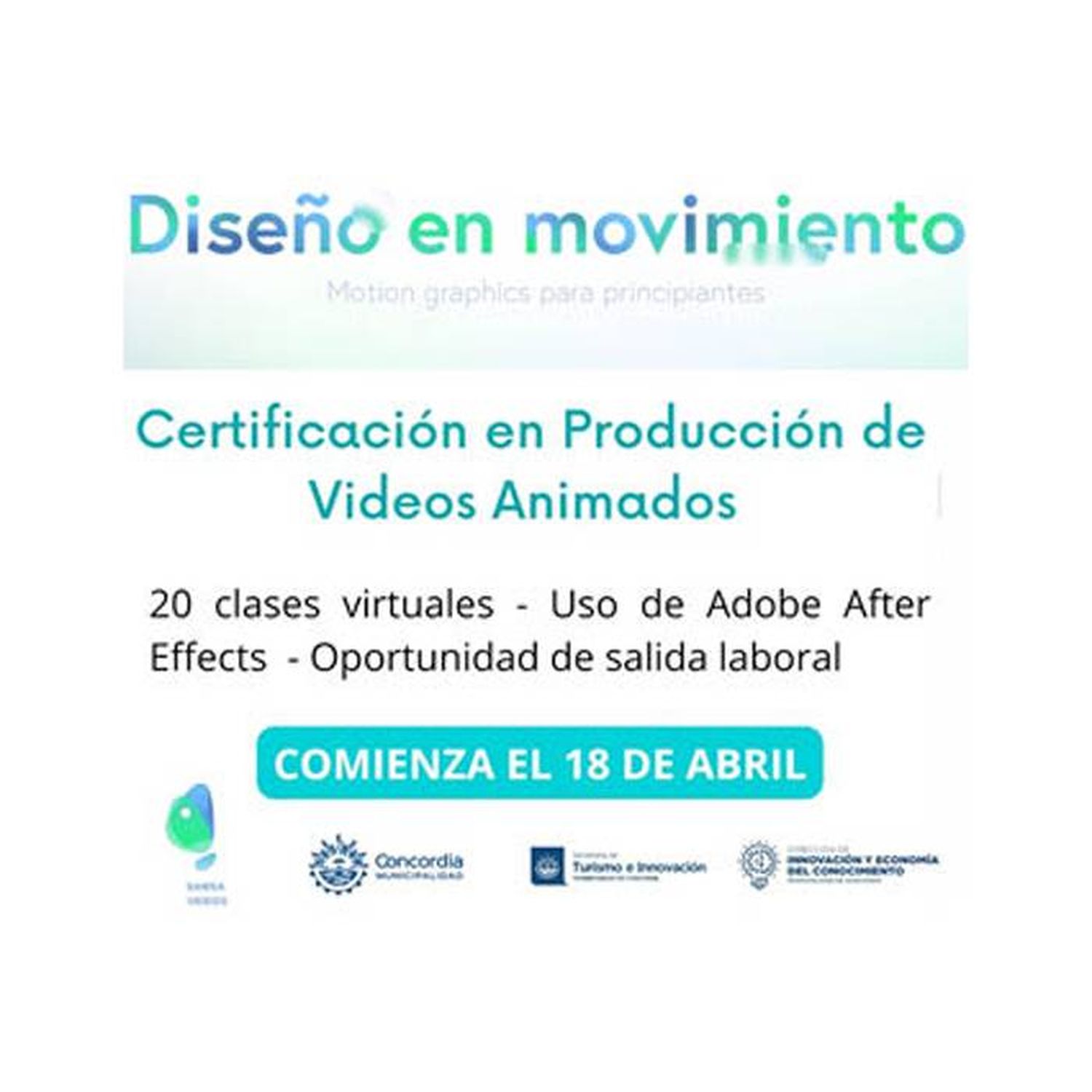 Inscripciones abiertas: Motion graphics  para principiantes