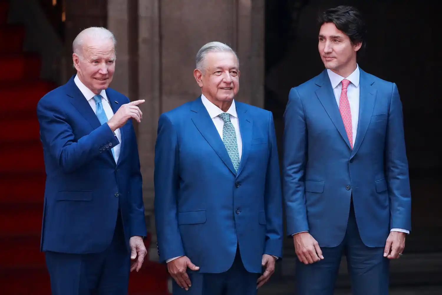 Joe Biden, Andrés López Obrador y Justin Trudeau, durante la X Cumbre de Líderes de América del Norte.