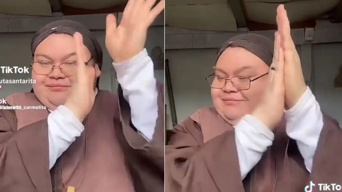 En 2016 fue arrestado por fraude bajo el nombre “Fray Alejandro”, y ahora reapareció como monja en TikTok. (Foto: captura de pantalla de video @madreteresa_carmelita)