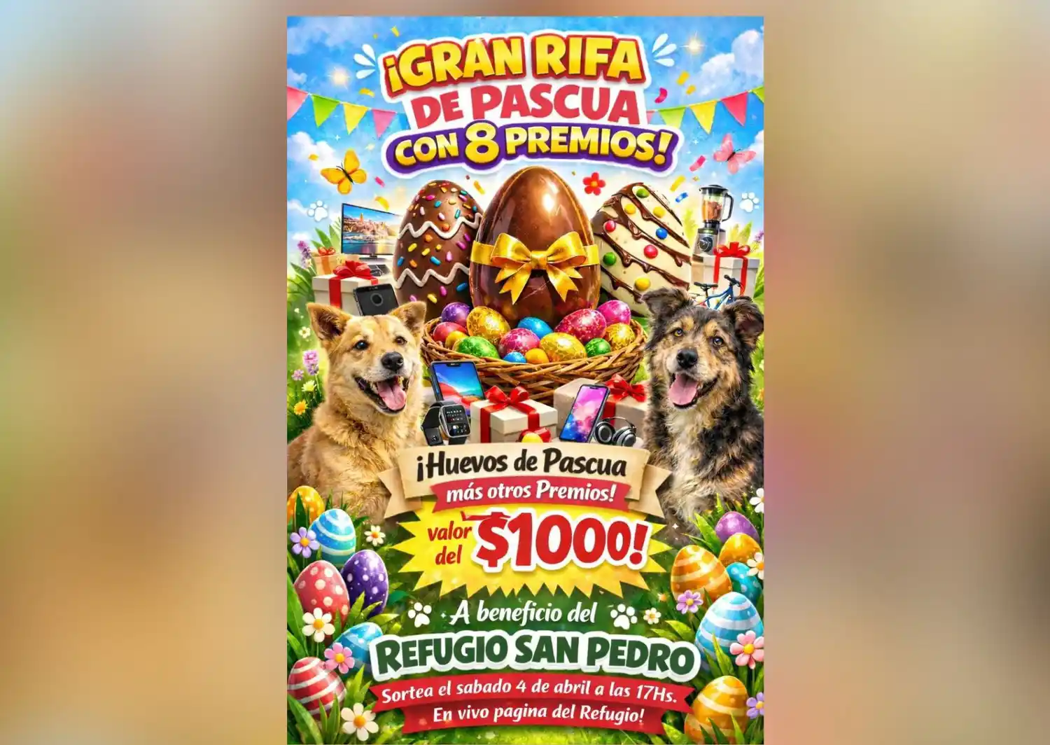 Rifa de Pascua a beneficio del Refugio San Pedro