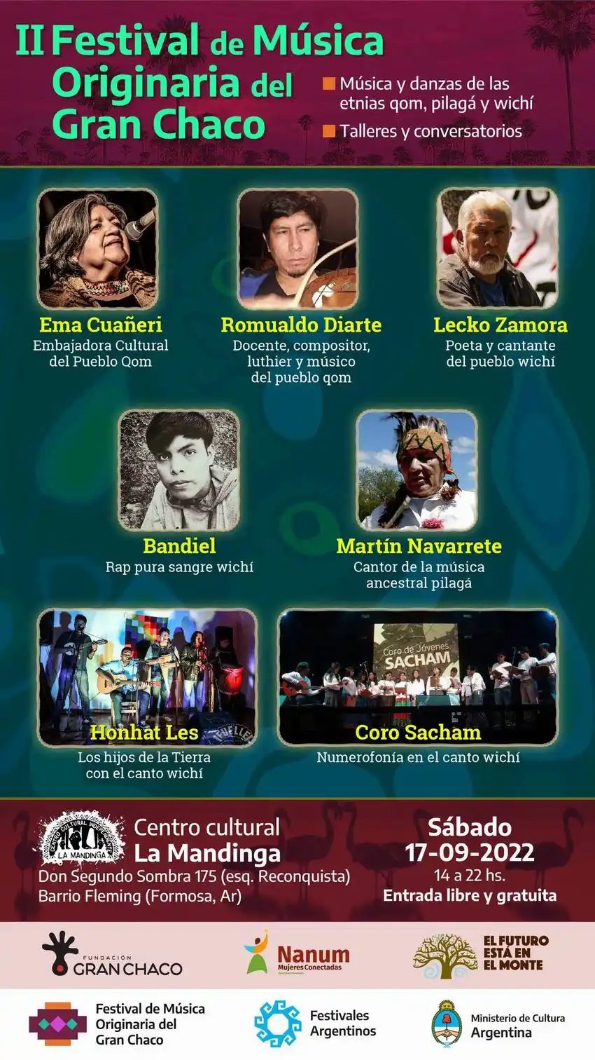 Música y danzas de las etnias qom, pilagá 
y wichí para acercarnos a su cosmovisión