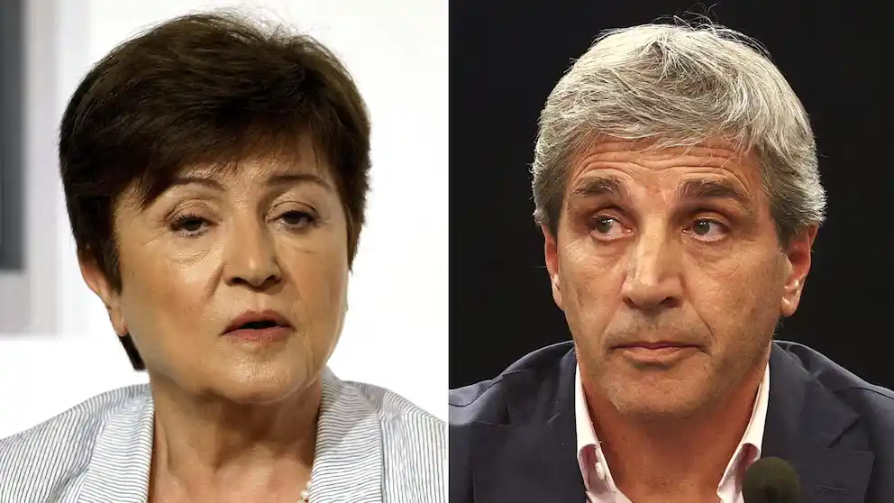 Kristalina Georgieva, directora del FMI, y Luis Caputo, ministro de Economía