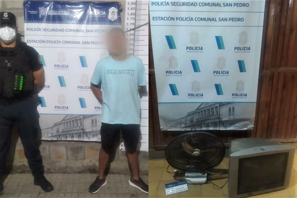 Detenido cuando huía tras robar un televisor y un ventilador