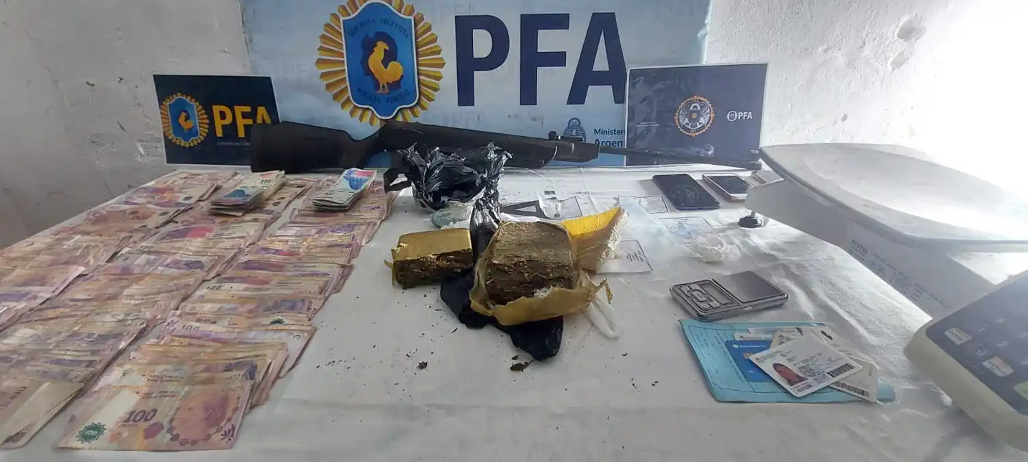 Los elementos incautados por la PFA.