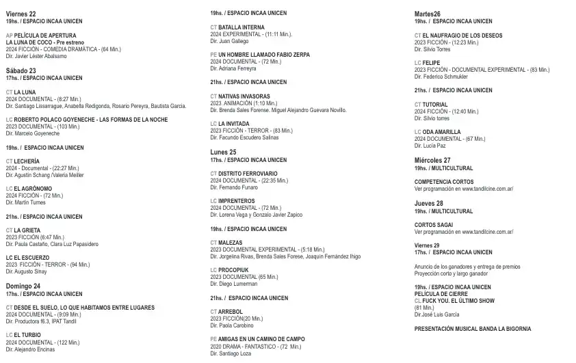 programacion festival