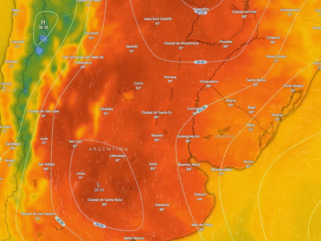 Alerta por altas temperaturas: intenso calor en el Litoral, centro del país y Buenos Aires hasta el lunes