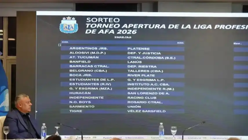 Sortearon las zonas para la Liga Profesional 2026