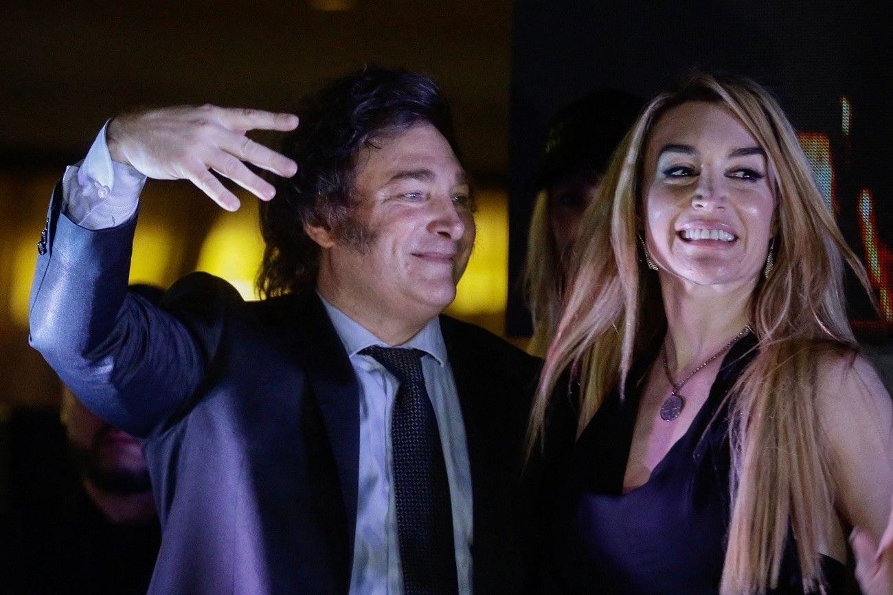 Milei y Flórez, cuando eran pareja.