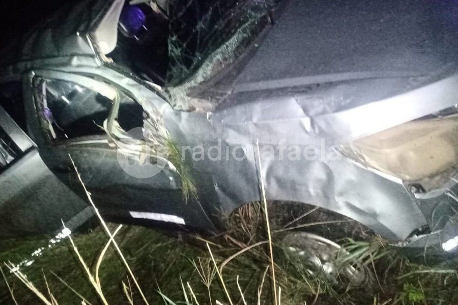 Trató de esquivar un pozo, perdió el control y terminó en la banquina