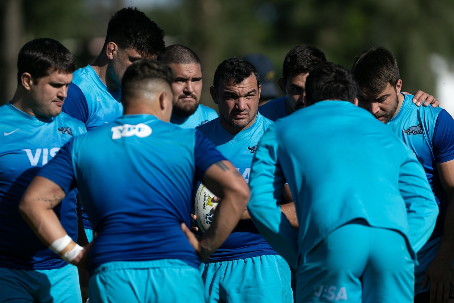 Una imagen del entrenamiento de Los Pumas en Santiago del Estero.