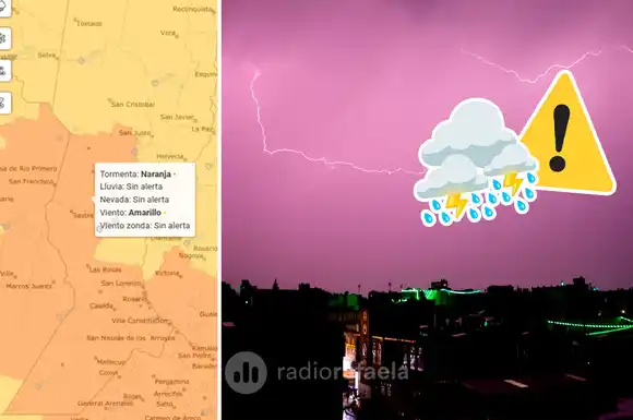 ¡Atención! El SMN elevó a naranja el alerta por tormentas en Rafaela y la región