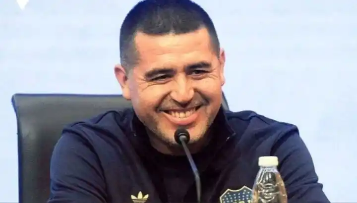Ríe. Juan Román Riquelme, Presidente de Boca.