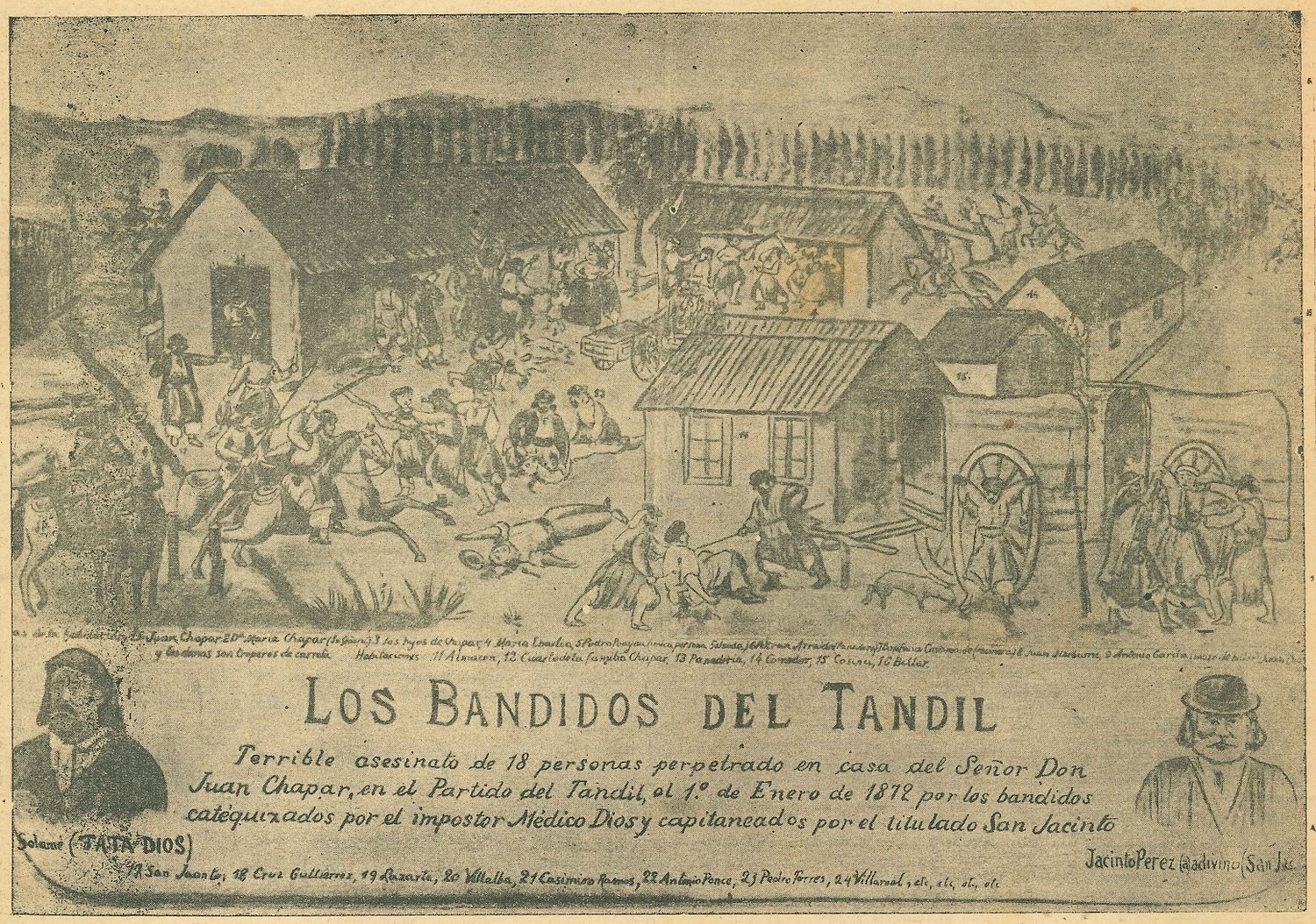 "Los bandidos de Tandil", parte de los archivos digitalizados sobre la matanza atribuida a Tata Dios.