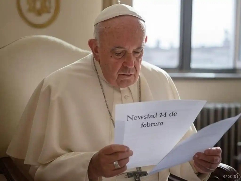 Santoral. Francisco, leyendo el Santoral del 14 de febrero.