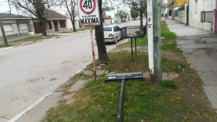 Señalización caída