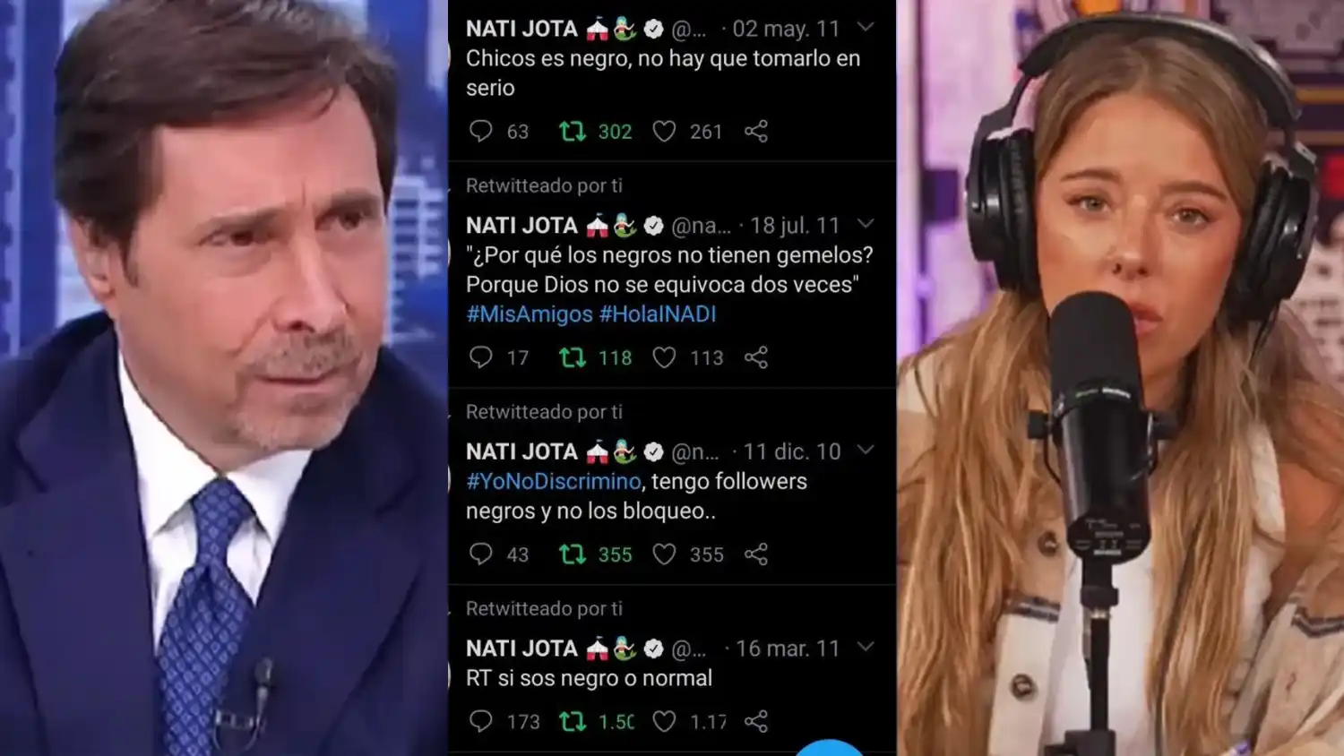 Feinmann redobló las críticas contra Nati Jota y reflotó viejos tuits en medio de la controversia por Agostina Páez