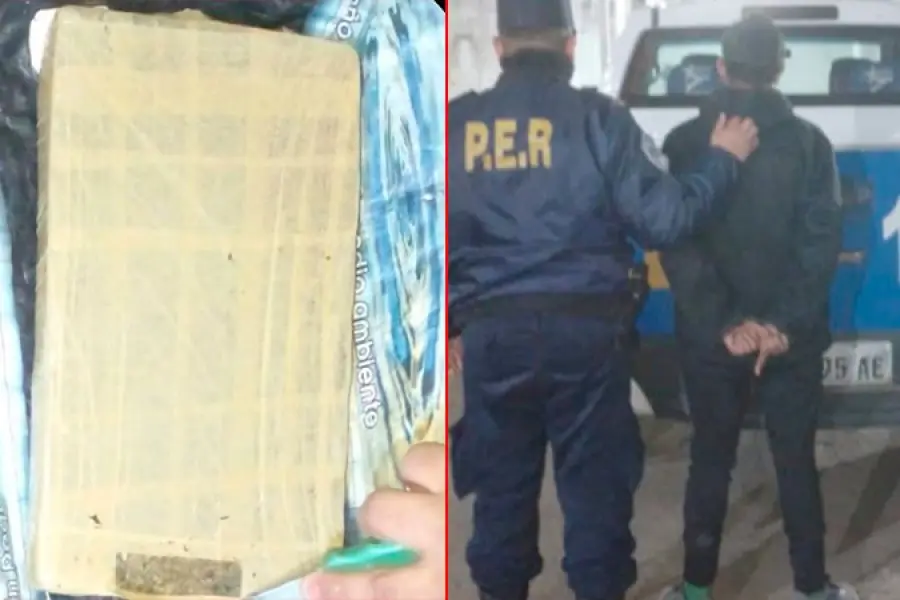 Caminaba por la calle con un kilo de cocaína bajo el brazo: quedó detenido