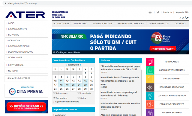 ATER: nuevas modalidades de pago mediante la web