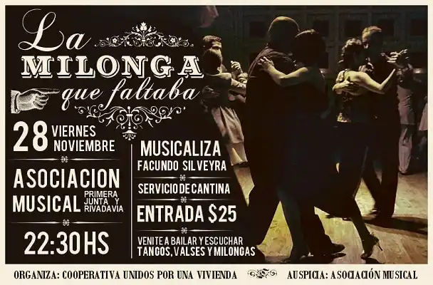 Esta noche en la Asociación Musical: La Milonga que faltaba 