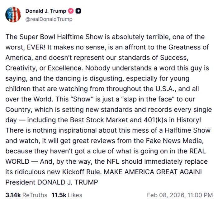 Trump furioso con la presentación de Bad Bunny